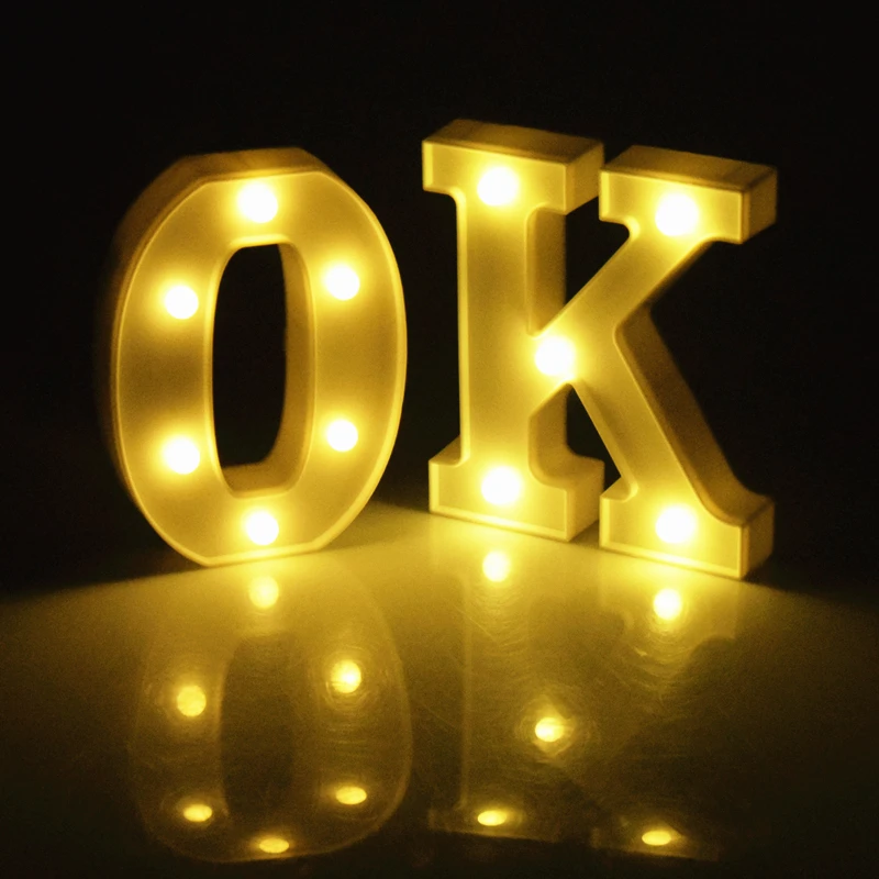

Luminous 26 English Alphabet Led Letter Light Creative Led Battery Night Lamp 16cm Romantic Wedding Party Room Letter Decoration