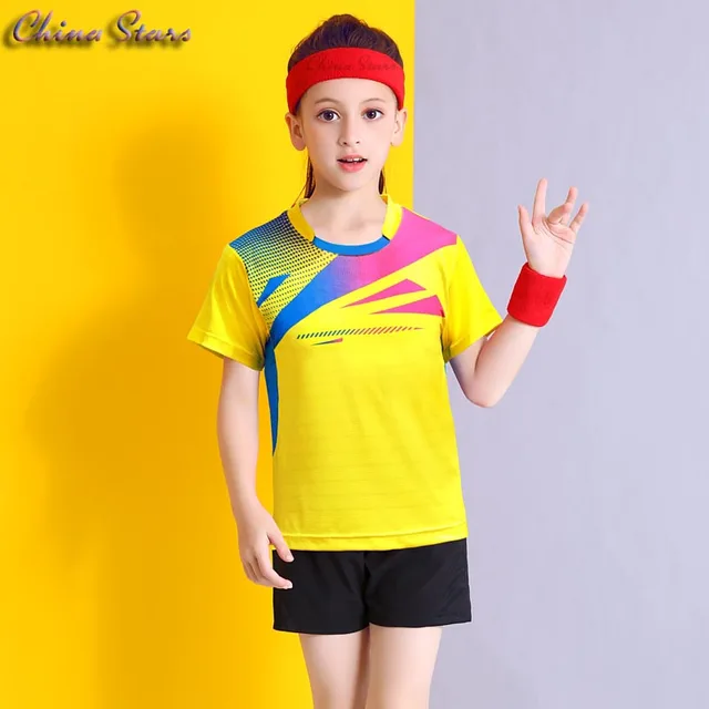 bladeren katoen Observatorium Meisjes Badminton Pak Korte Mouw Meisje Tennis Shirt Shorts Sets Studenten  Tafeltennis Jerseys Kleding Kinderen Volleybal Kits - AliExpress sport &  Entertainment