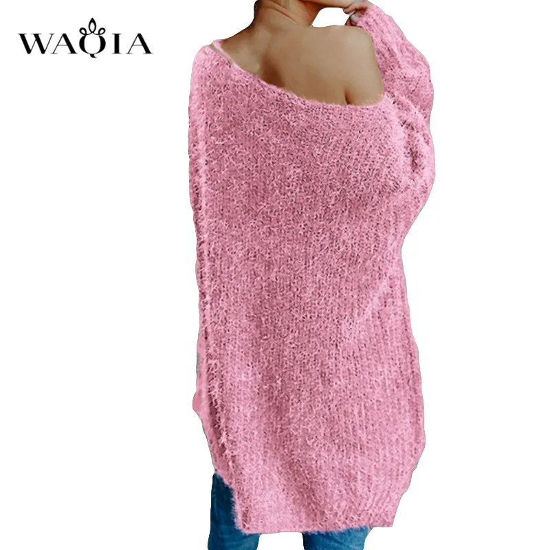 Womens off the shoulder knit pullover Autumn long sleeve Knitted Sweaters 2019 Winter Tops For Women Pullover Jumper Pull Femme