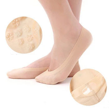 

Women Summer Seamless Invisible Thin Sock Slippers Silicone No-slip Ice Silk Socks Ladies Breathable Shallow Mouth Boat Socks