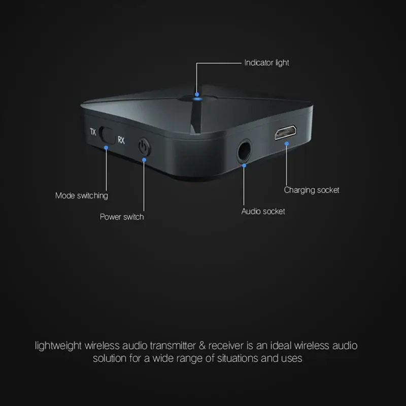 Bluetooth приемник V4.2 беспроводной аудио музыкальный адаптер A2DP с 3,5 мм стерео разъемом для дома и автомобильной аудиосистемы