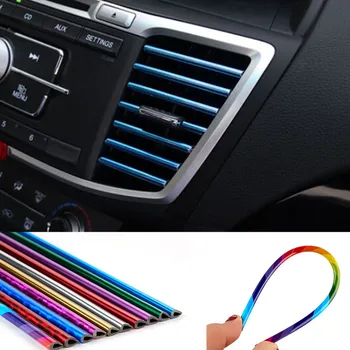 

2020 Car styling Car Air Conditioner Outlet Vent Decoration Strip for Ford Focus Kuga Fiesta Ecosport Mondeo Escape Explorer