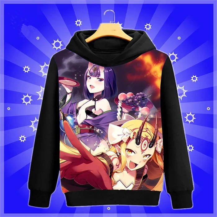 1 Крутая аниме-Толстовка Fate/Grand Order Shuten-douji Косплей Толстовка с капюшоном Мода Весна Осень Мужчины Женщины пуловер пальто - Цвет: 1