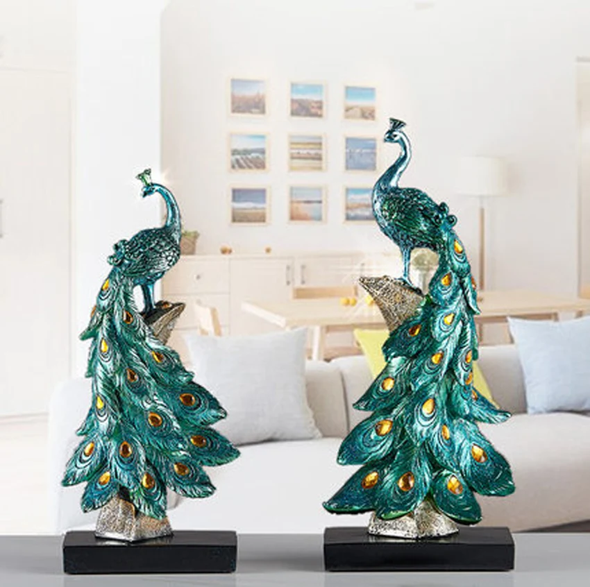 Creative Natural Resin Phoenix Figurine, Animal Bird Statue, Desktop Decoration, Living Room, Wine Cabinet, Ornament Gift