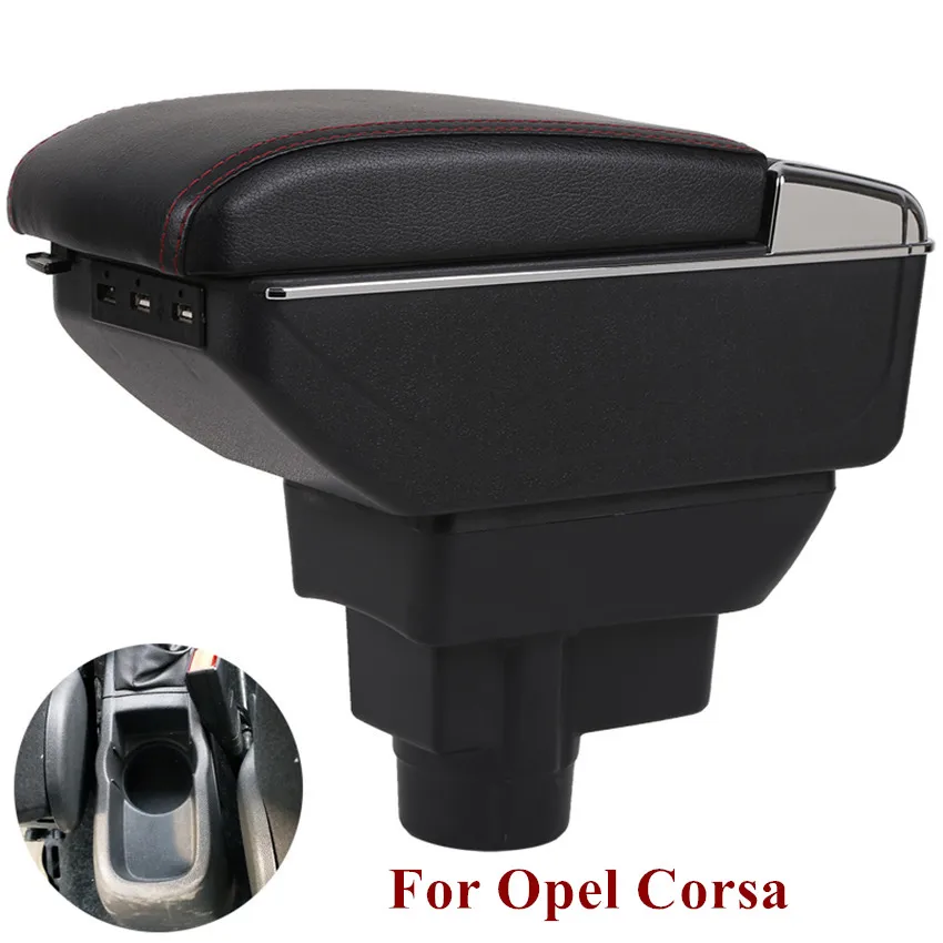 For-Opel-Corsa-Armrest-Box-Opel-Corsa-D-Universal-Car-Central-Armrest-Storage-Box-cup-holder