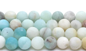 

Natural matte matte matte matte flowered amazon stone loose beads