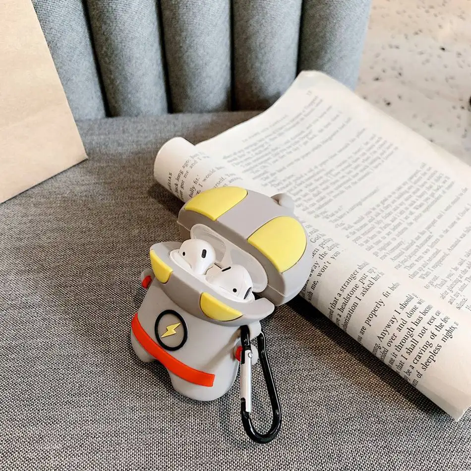 3D чехол для наушников для Airpods, чехол, милый силиконовый чехол с изображением собаки утки из мультфильма для Apple Air pods 2, наушники/Earpods, чехол, брелок, кольцо