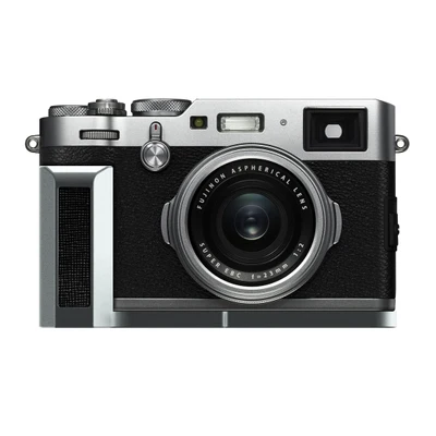 Алюминиевая Рукоятка Кронштейн быстросъемная l-пластина для FUJI X100F FUJIFILM X 100F X100T с углеродным фильтром/крестообразная пластина наклейка - Цвет: Light Gray-Cross
