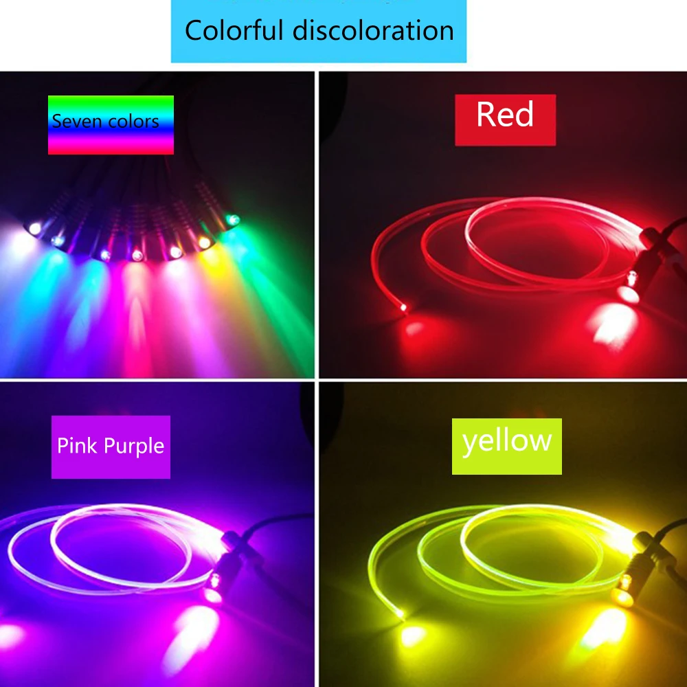 Автомобильная атмосферная лампа, лампа для окружающей среды, Гибкий EL Wire RGB, Светодиодная лента, светильник, авто декоративный светильник, автомобильный интерьерный светильник, пульт дистанционного управления