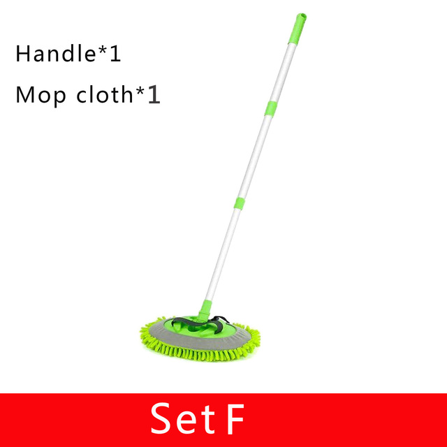 Three section Telescoping Car Wash Brush Mop Chenille Microfiber Broom Towel Set Auto Detailing Tire Brush Cleaning Tool