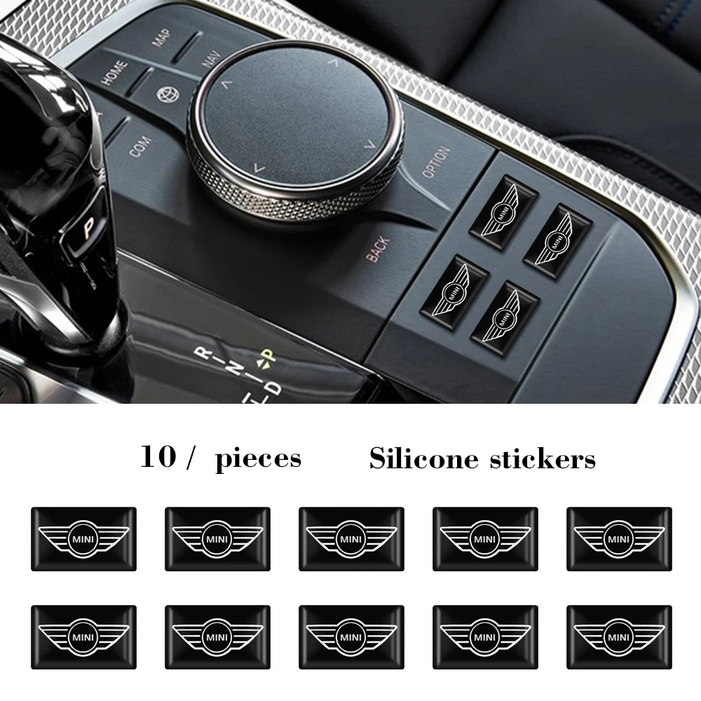 

10PCS 3D Car Styling Abs Epoxy Resin Emblem Badge Sticker Decals Small Decorative For Mini Cooper F54 F56 F60 R60 Accessories