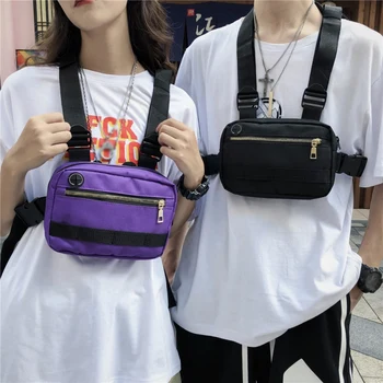 

New Men Women hunting Tactical Chest Bag Adjustable Tactical Chest Bags Fanny Pack Hip Hop Streetwear Waist Bag