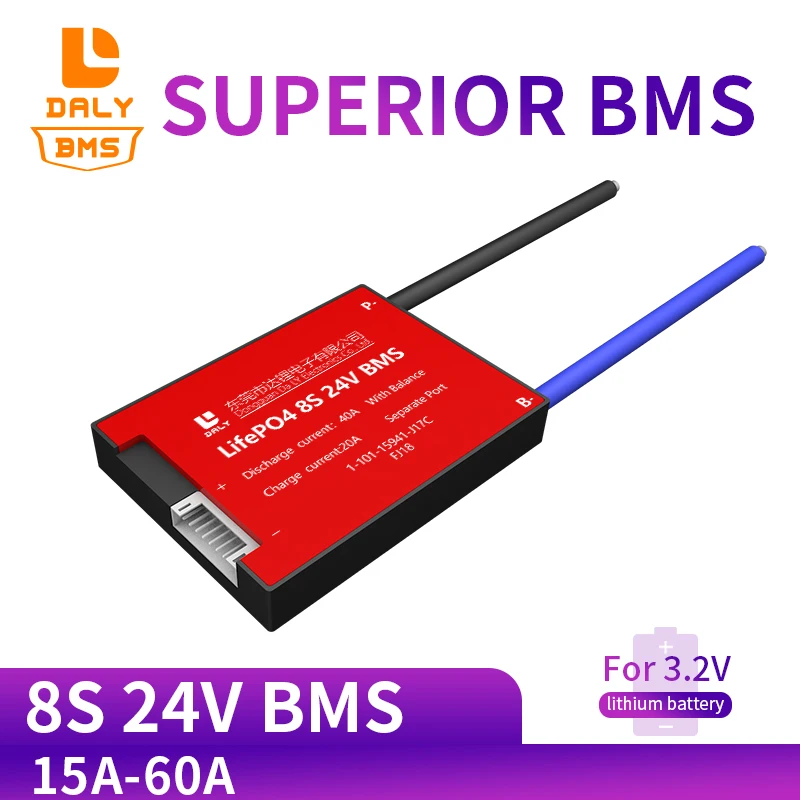 Daly Водонепроницаемый 8s 24v 29 6 v 15A 20A 30A 40A 50A 60A BMS литиевый lipo lifepo4 bms для