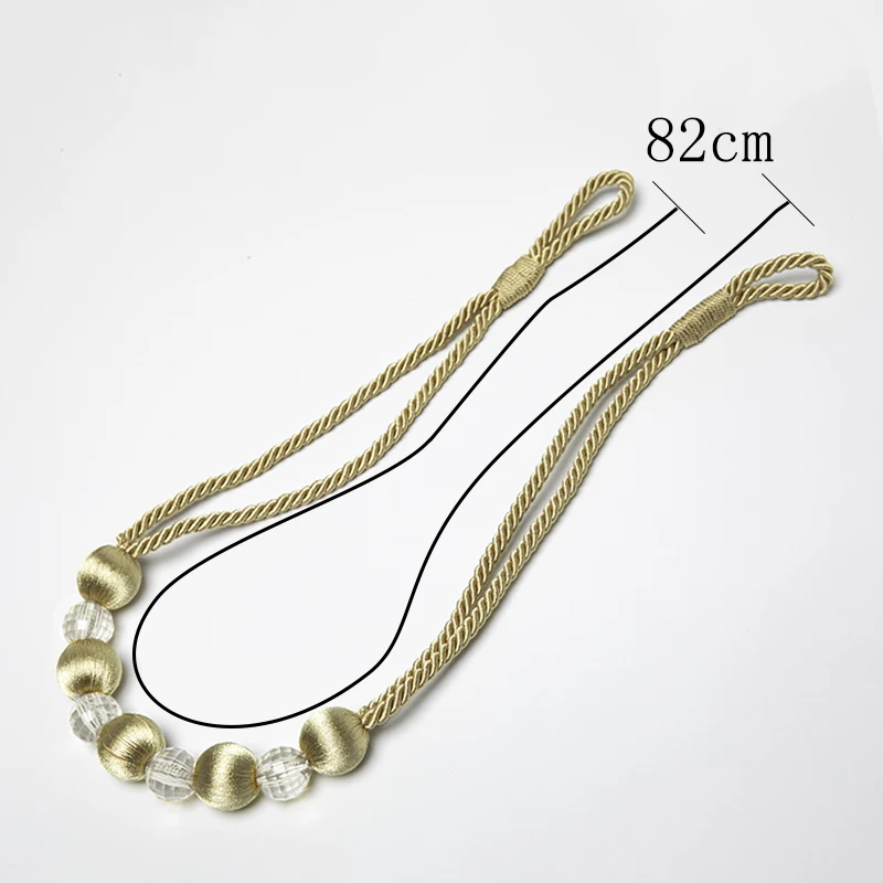Bead Curtain Tieback Home Decor Gold Holdback Curtains Holder Clamp Buckle Rope Room Accessories Decoration Tie Back 1Pc
