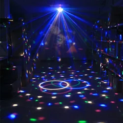 Boule Disco rotative à LED, contrôle du son, éclairage de scène pour fête de noël, mariage, carnaval, Concert 