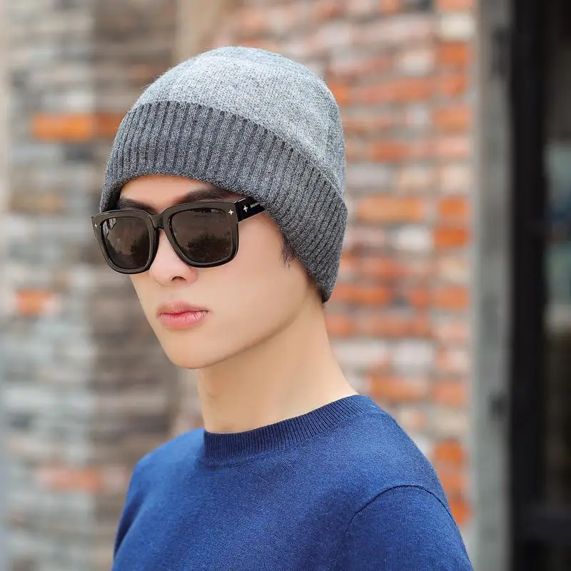 COKK зимняя шапка Skullies Beanies шапки зимние шапочки для мужчин и женщин шерстяной шарф шапки Балаклава маска Gorras капот шапка и шарф - Цвет: Light Grey hat