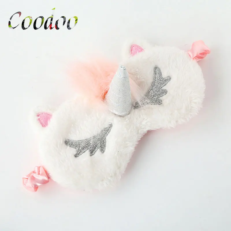 Unicorn Eye Mask Deer Plush Sleeping Eye Mask Furry blindfold Gold Silver Nose Sleep Eye Mask Stuffed& Plush Animals