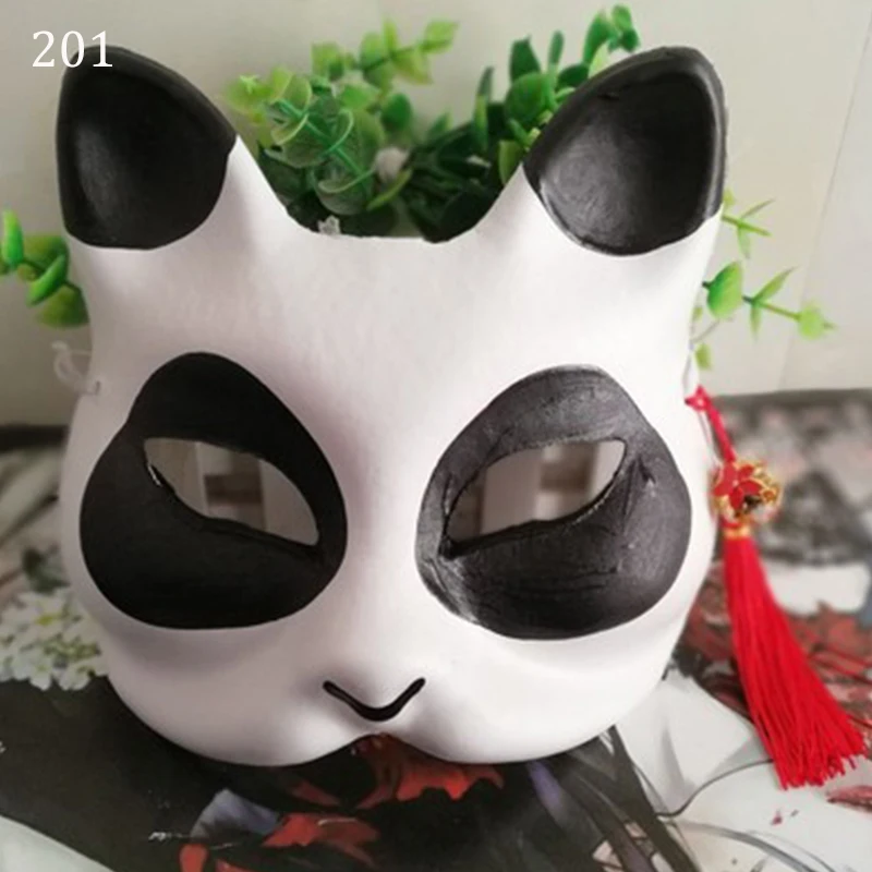 Anime Mask 201 Аниме стиль ручная роспись Половина лица лиса маска для девочек мальчик косплей шоу на сцене танцы вечерние Хэллоуин прямая трансляция видео - Цвет: Anime Mask 201
