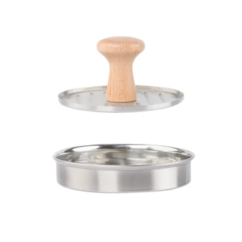 

Meatloaf Mold Burger Pressure Mold Stainless Steel 304 Meat Pressure Device Pressure Device Beech Handle Stainless Steel Meat Pr