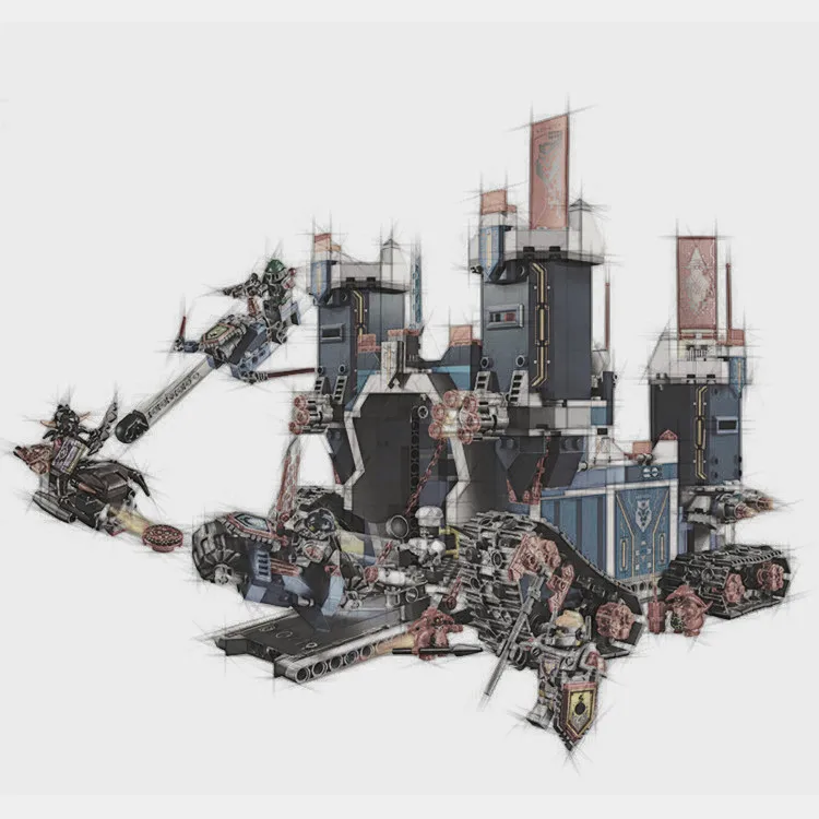 

1115pcs New Knights The Fortrex Castle Base 10490 Figure Building Blocks Children Toys Hot Sale Nexus Compatible With Legoings