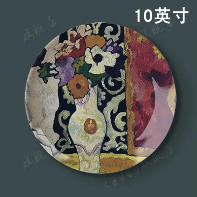 10 inch oil painting decorative plates Background Decoration Display American ceramic dish wall hanging plate Home Decor