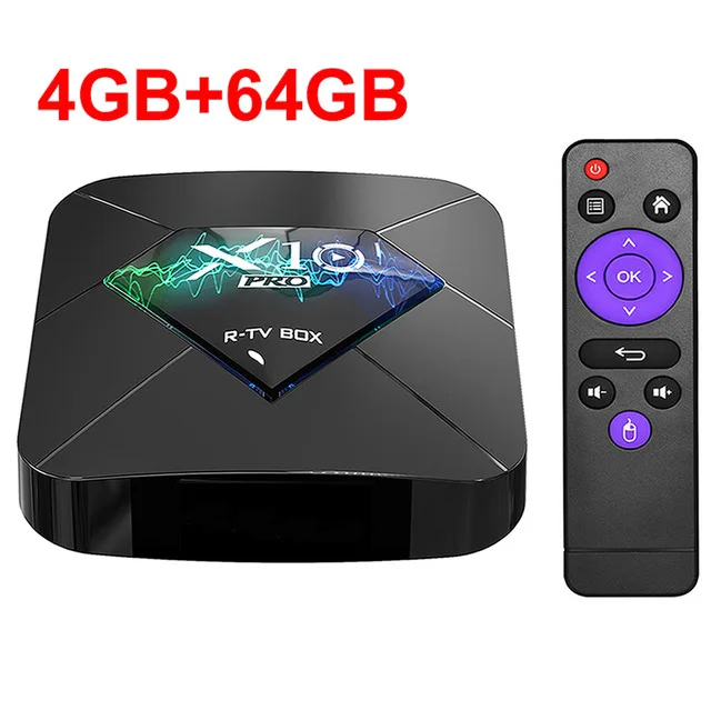 X10 PRO Android 9,0 Смарт ТВ приставка Amlogic S905X2 Четырехъядерный 4 Гб 64 Гб BT4.0 USB 3,0 2,4G/5G двойной wifi 3D 4K телеприставка медиаплеер - Цвет: 4GB 64GB