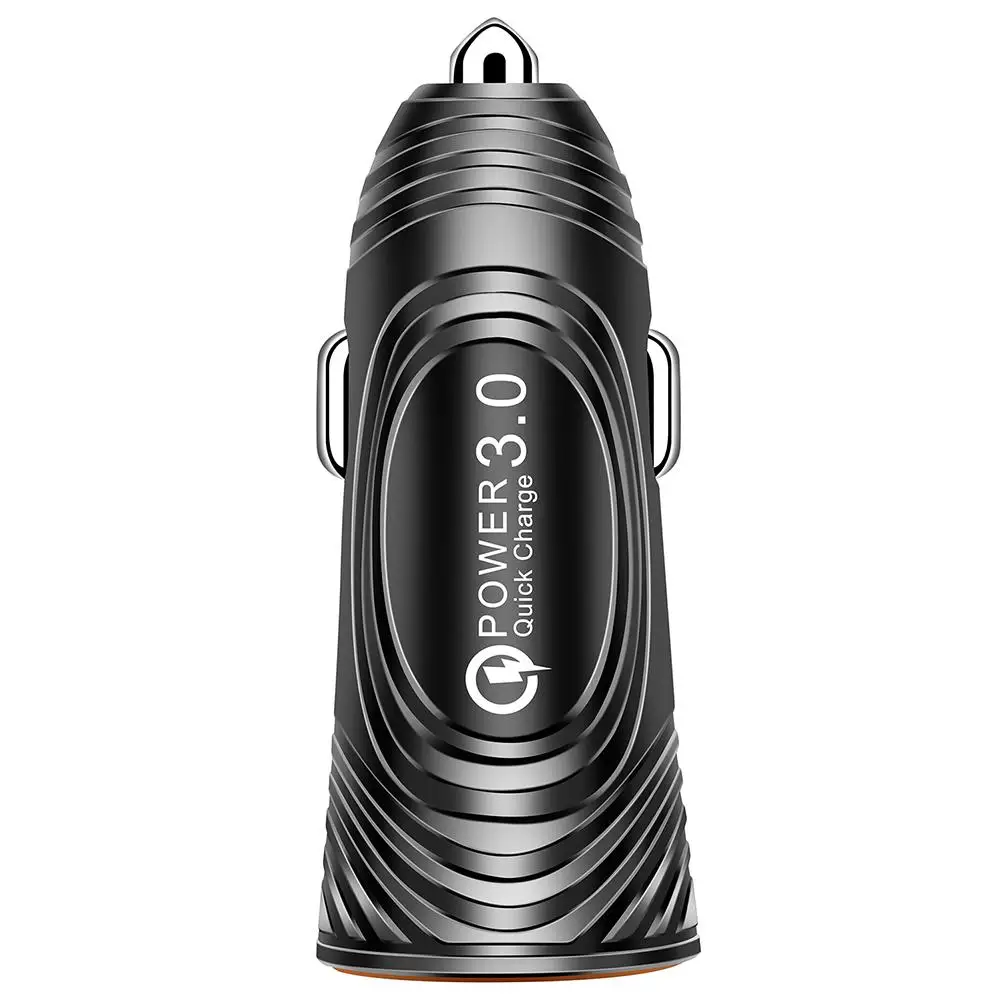 QC 3,0 Универсальный USB Автомобильное зарядное устройство для быстрой зарядки в автомобиле адаптер с одним usb-портом Быстрая зарядка зарядное устройство для телефона - Тип штекера: Black