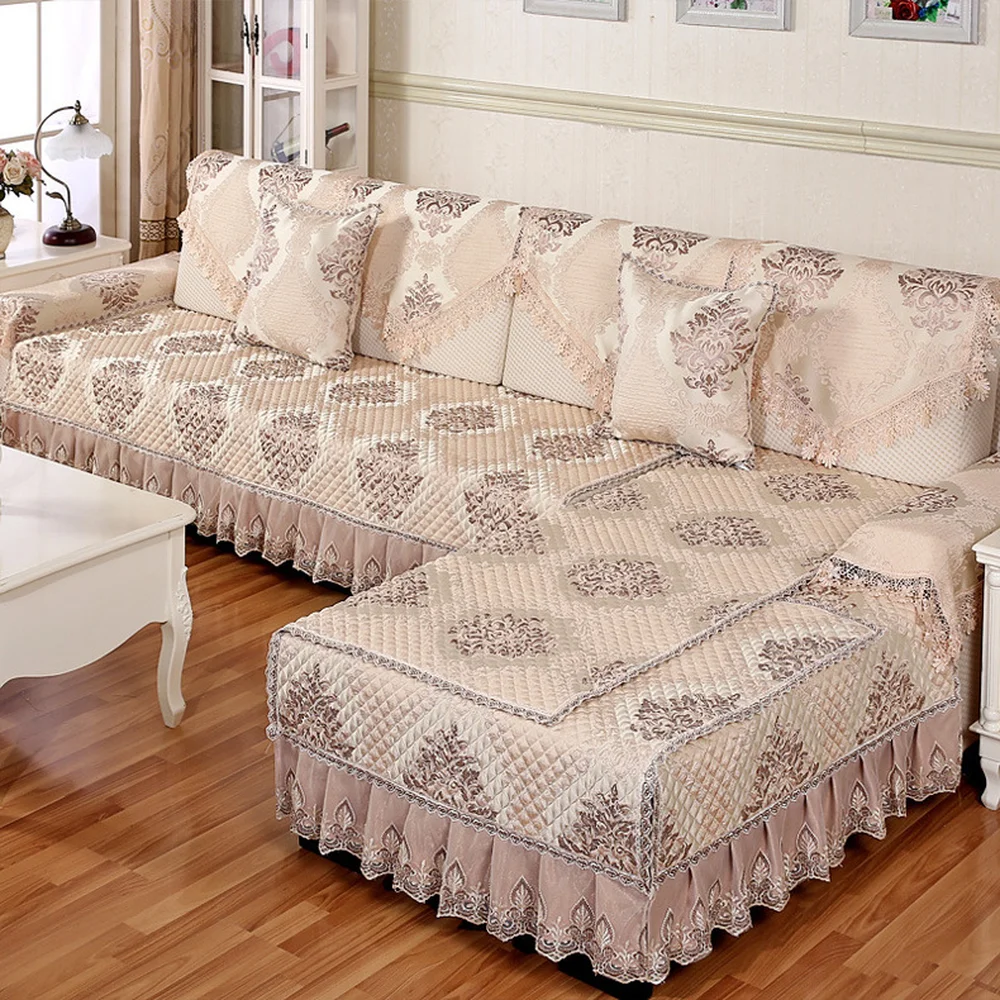 European jacquard sectiona sofas covers universal high quality Thick non-slip sofa towel cushion backrest couch cover set