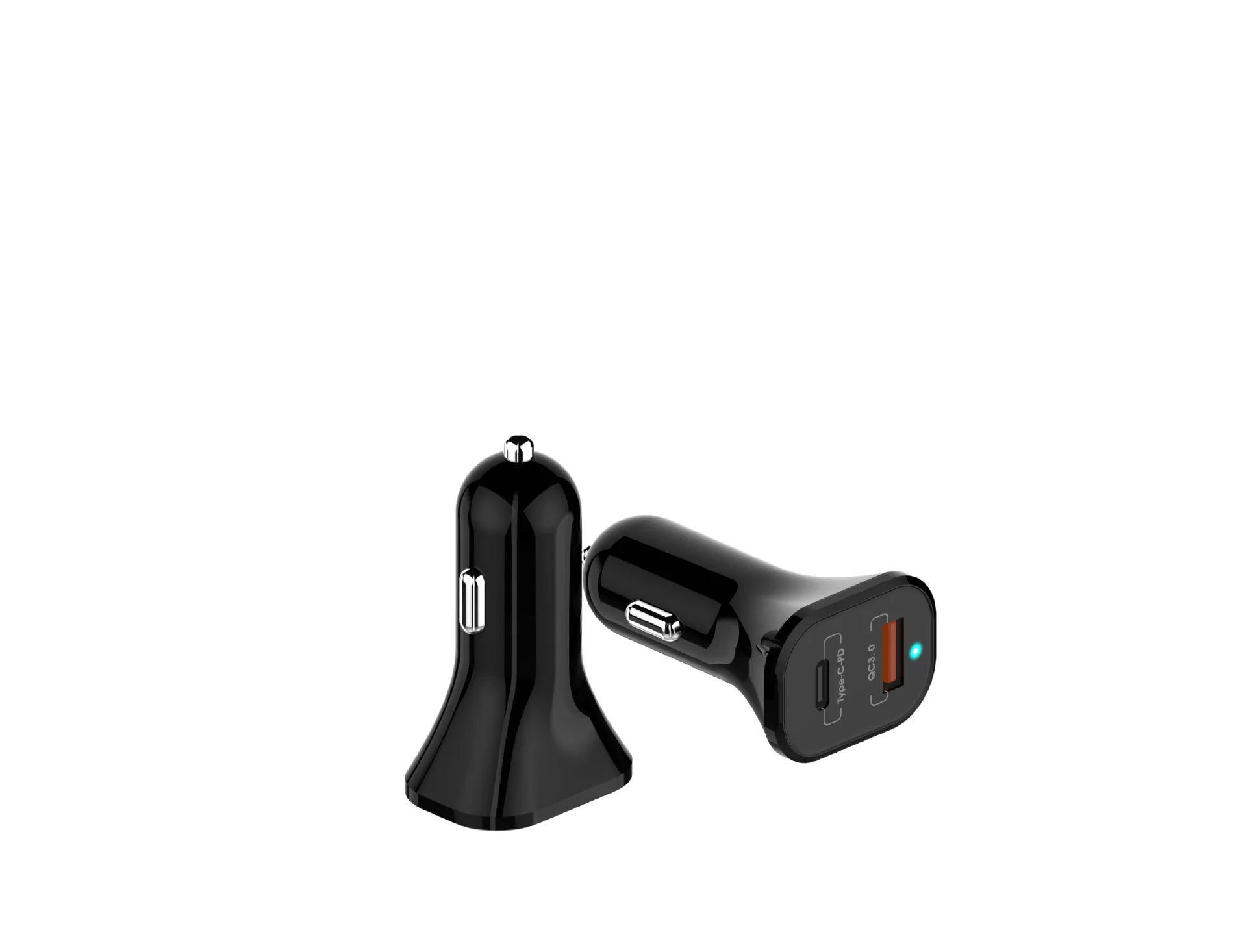 Автомобильное зарядное устройство QC3.0 с двумя портами USB+ TYPEC-PD автомобильное зарядное устройство для мобильного телефона 2.4A Быстрая зарядка