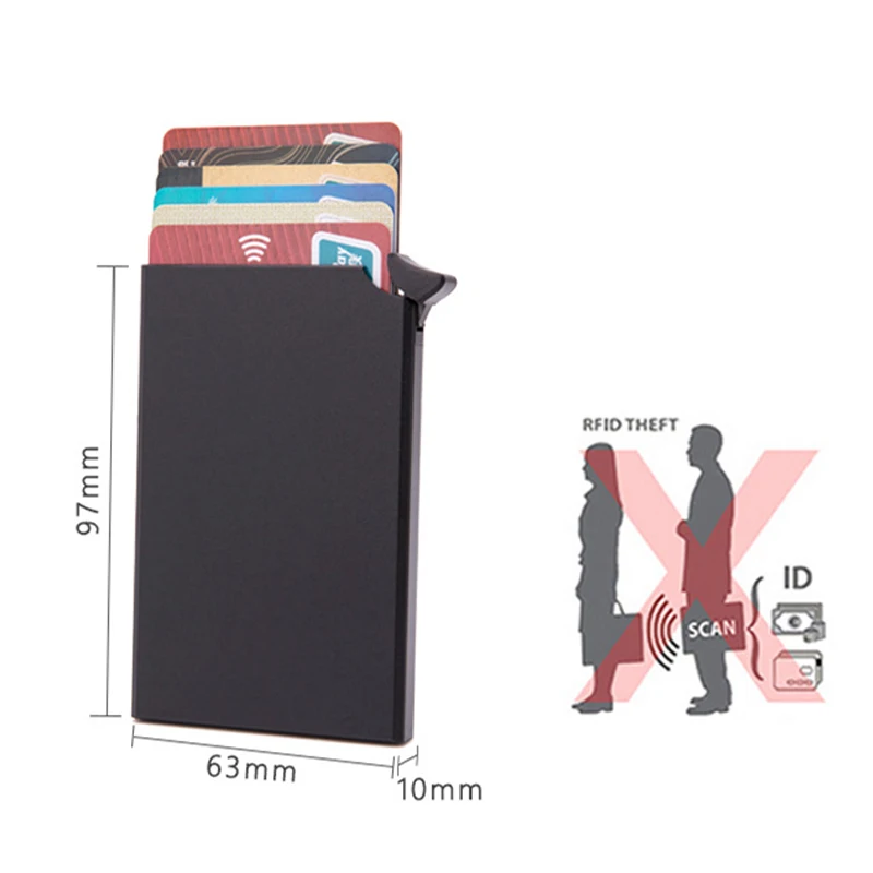 ZOVYVOL Name Business Wallet Card Holder RFID Aluminum Box Case Card Holder Automatic Pop-up Anti-theft Bank Cards leather wallet wallet card holder card holder credit card holder credit card wallet card wallet id card holder coin purse wallet id card case wallet card bag