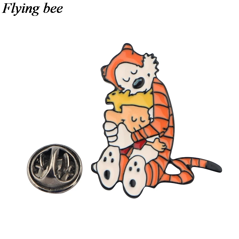 Flyingbee Тигр креативные значки Мультяшные металлические булавки для женщин и мужчин булавка для рюкзака персональная детская булавка очаровательное ювелирное изделие X0607