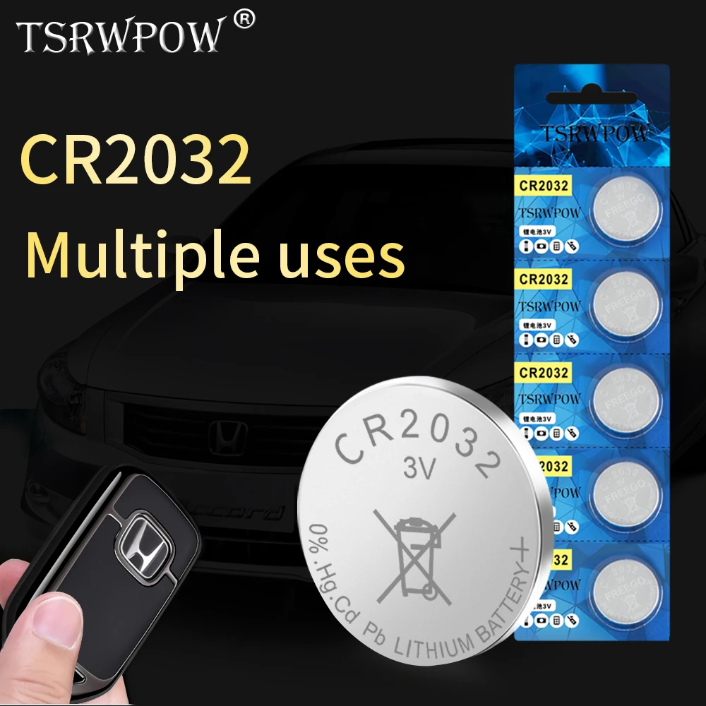 5 шт. TSRWPOW оригинальный CR2032 аккумулятор 3 в литиевые монетные батареи Кнопочная