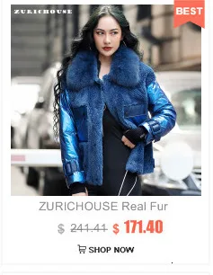 ZURICHOUSE Зимний пуховик женский роскошный пуховик из меха енота Модный глянцевый свободный пуховик с капюшоном Женский пуховик
