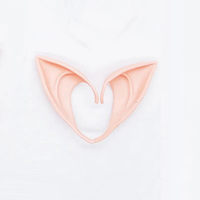 Pink skin tone short Аксессуары для Хэллоуина накладные уши латексные рождественские маски аниме острый мягкий Ангел вечерние эльф таинственные детали костюма - Цвет: Pink skin tone short