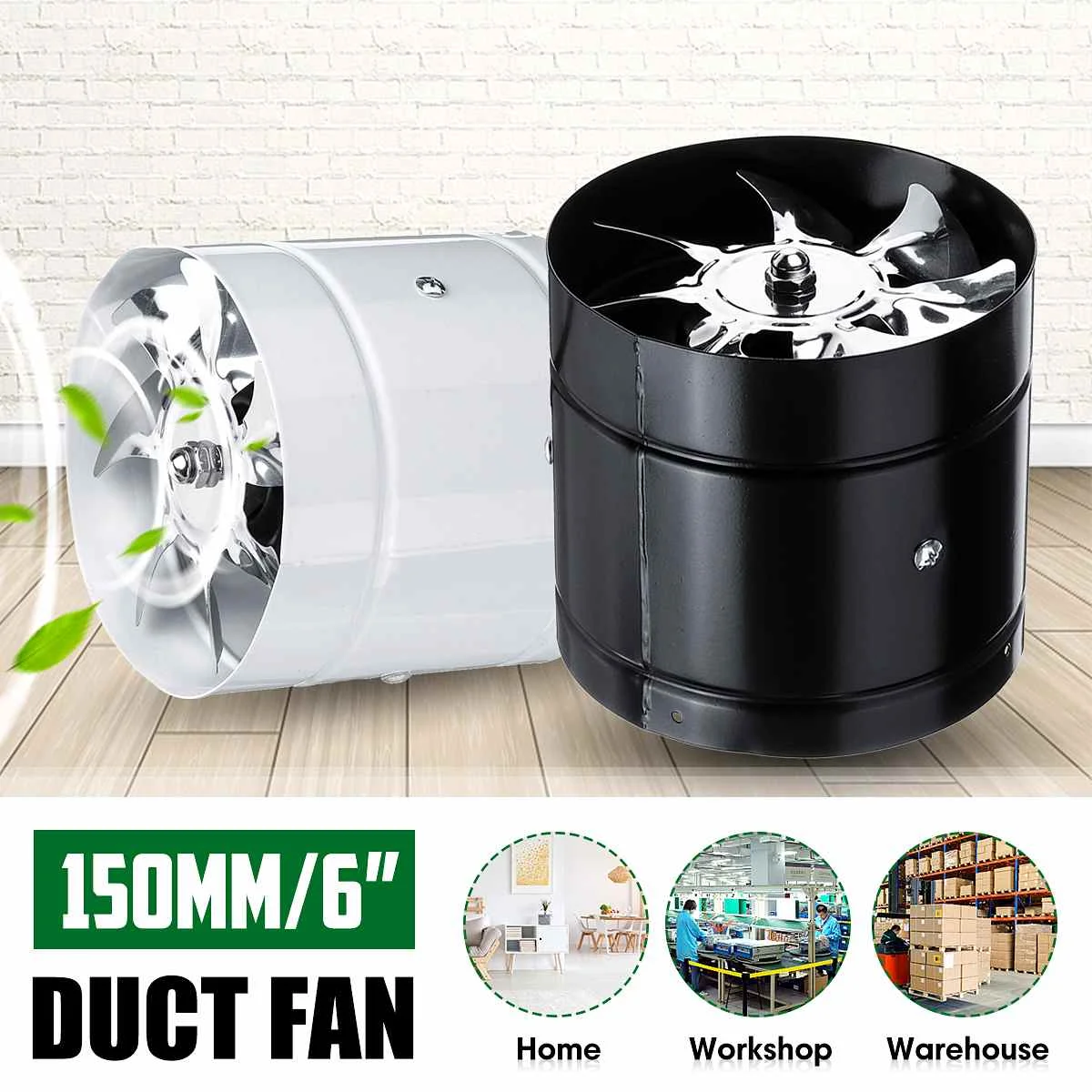 

6'' Round Duct Fan Booster Exhaust Air Ventilator Ventilation System Window Wall Bathroom Toilet Kitchen 220V New Arrival 2019