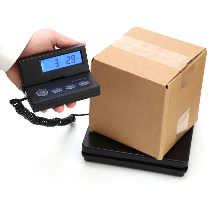 Мини Портативный 50 кг ЖК-электронный пакет Почтовые весы для взвешивания багажа платформы