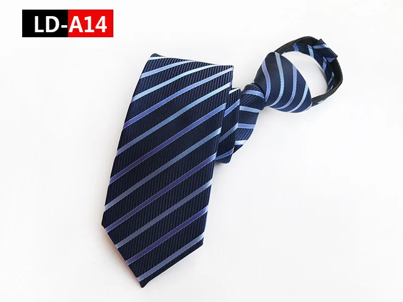 Necktie Мужская застежка-молния жаккард Полосатый плед Рабочая команда группа узкий ленивый галстук официальная Свадебная деловая Вечеринка стрела для худой шеи галстук-платок - Цвет: Necktie