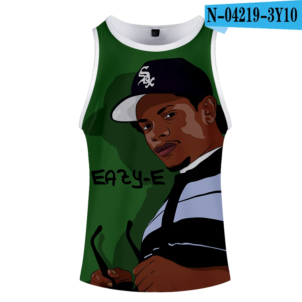 Майка для мужчин гангста рэп Eazy E Летняя Повседневная Хип Хоп без рукавов принт Свободная майка фитнес жилет рукава Мужские майки - Цвет: ONE