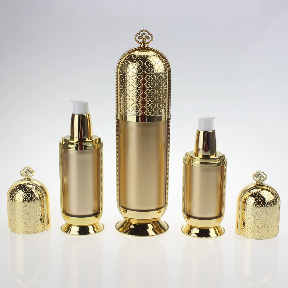 

Пустая бутылка для лосьона для волос объемом 120 мл, золотой Контейнер объемом 4 унции с насосом для лосьона
