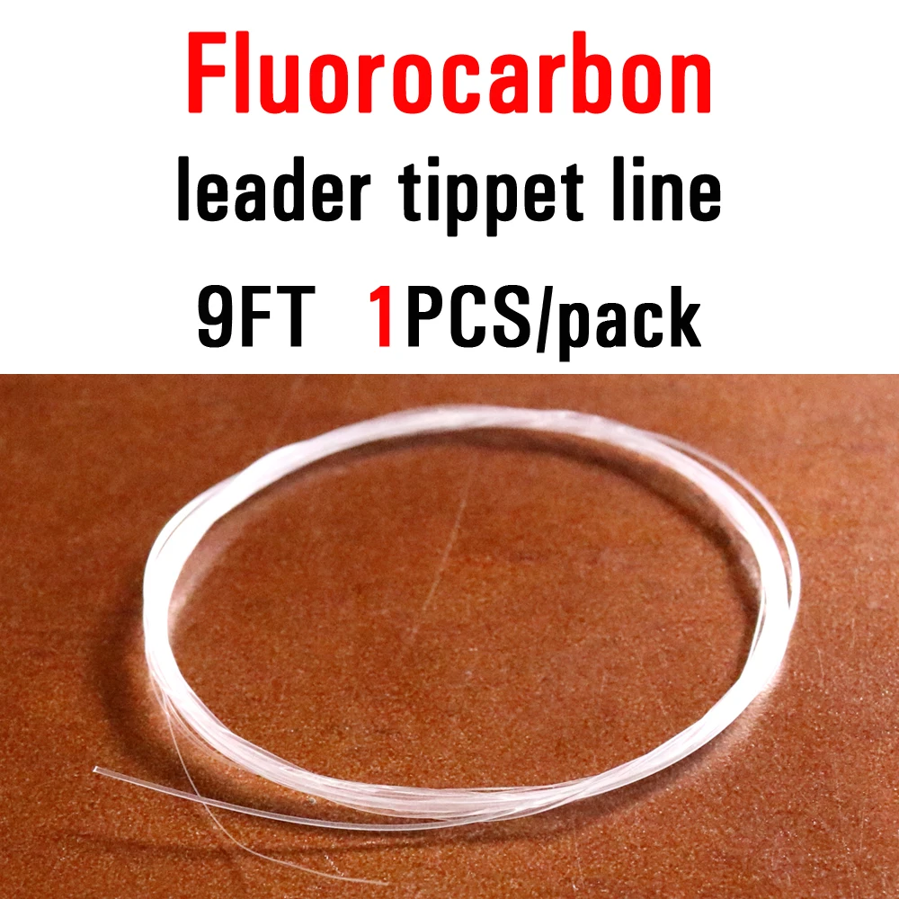 Fluorocarbon ICERIO рыболовный нейлоновый мононити и фторуглеродный поводок Tippet Line 9FT Карп воблер наконечник плавающая линия 0X~ 7X - Цвет: Fluorocarbon