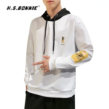 

2019 Autumn Hoodies Male Cool Fashion Sweatshirt Headwear Casual Streetwear with Patchwork Hat Hip Hop Hoodie