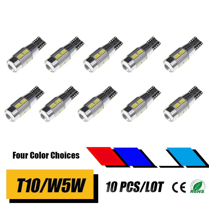 

10 pièces voiture style voiture Auto LED T10 Canbus 194 W5W 10SMD 5630 lumière LED ampoule pas d'erreur lumière LED Parking