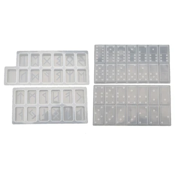 

2Pcs Runes Resin Molds Domino Divination Epoxy Resin Molds Kit Art Craft Tools