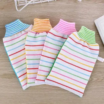

4pcs Double-sided Exfoliating Towel Scrub Mitt Bathroom Shower Rub Bath Gloves Removal Mitt Rubbing Towel