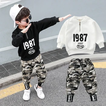 

2020 Boys Autumn and Spring Sport Tracksuit Clothing Sets Children's Long sleeves Suits For teenagers Casual Costume Set
