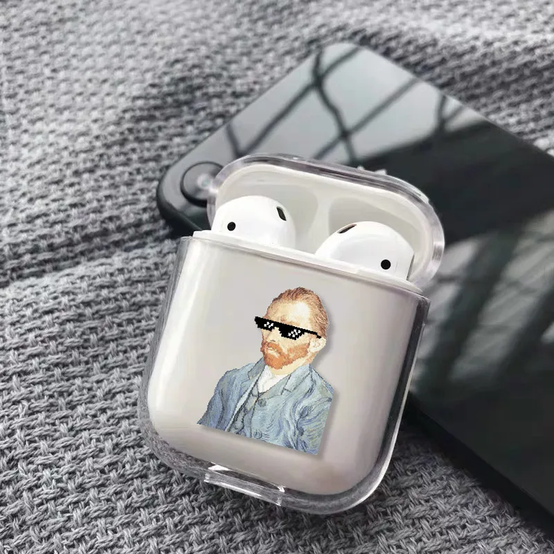 Чехол для наушников Ван Гог Мона Лиза для Apple iPhone, зарядная коробка для AirPods Pro, жесткий прозрачный защитный чехол, аксессуары - Цвет: 12