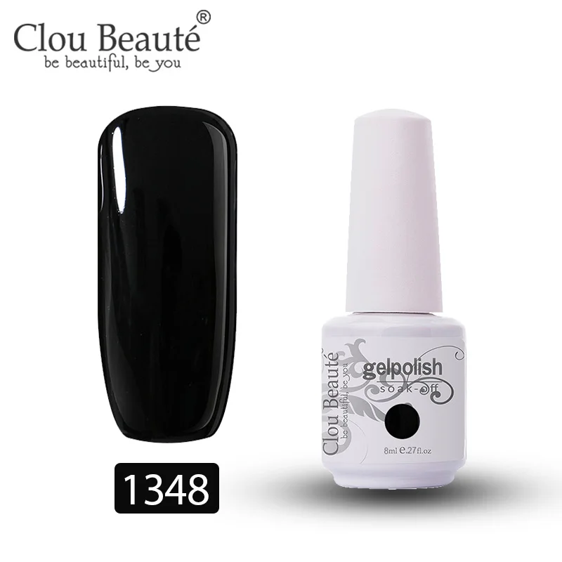 1348 Clou Beaute 8 мл гель-краска для ногтей УФ 85 цветов блеск Топ замачиваемый УФ светодиодный Гель-лак для нейл-арта Гибридный чистый цвет ногтей - Цвет: 1348