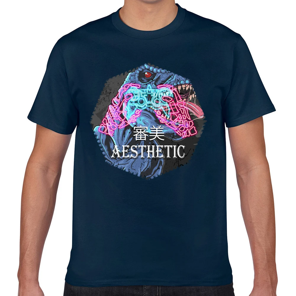 Tops T Shirt Men aesthetic gaming dino Hip Hop Vintage Geek Cotton Male Tshirt XXX | Мужская одежда