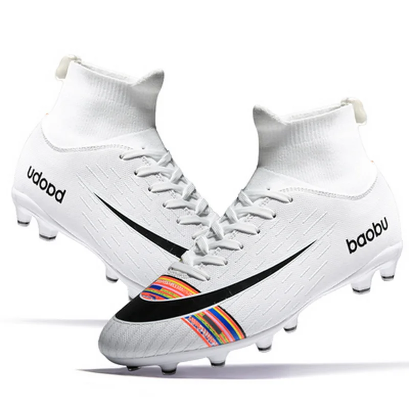 Tanie Nowa piłka nożna buty za kostkę mężczyzna szkolenia kostki AG TF podeszwa zewnętrzna knagi buty sportowe Spike Women Crampon murawa piłkarska buty męskie