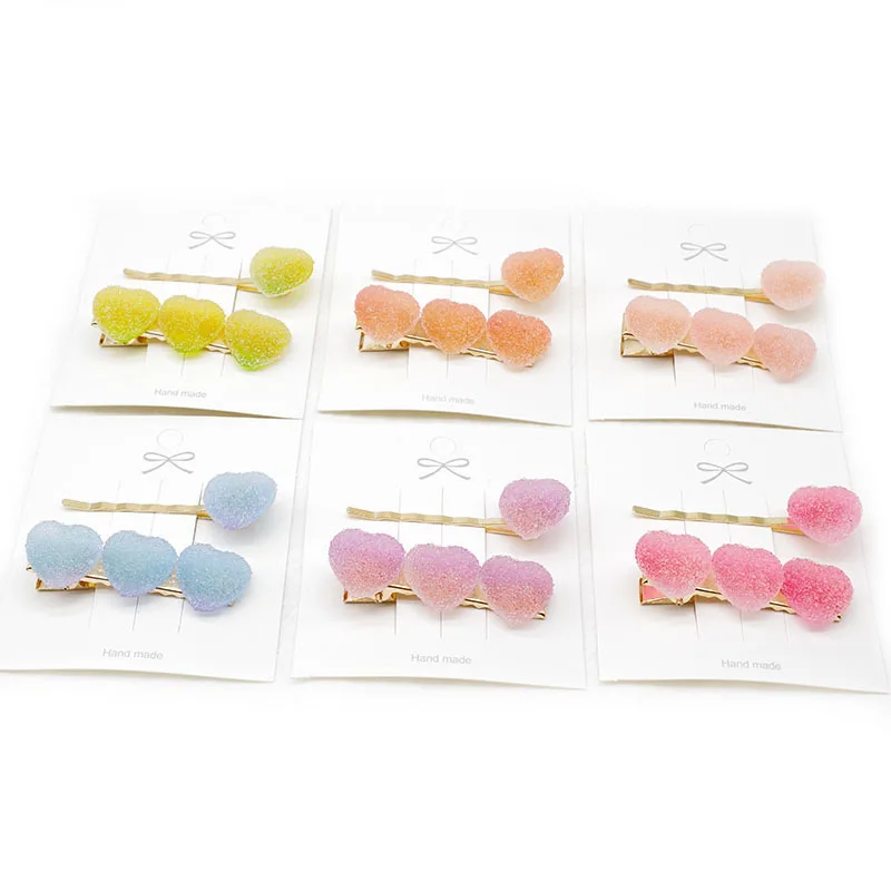 60set/lot DIY 2pcs/set Simple Multi Soft Sweets Hair Clip Suit Loving Heart Bang Hairpin Styling Tool Accessories HA1014 | Красота и